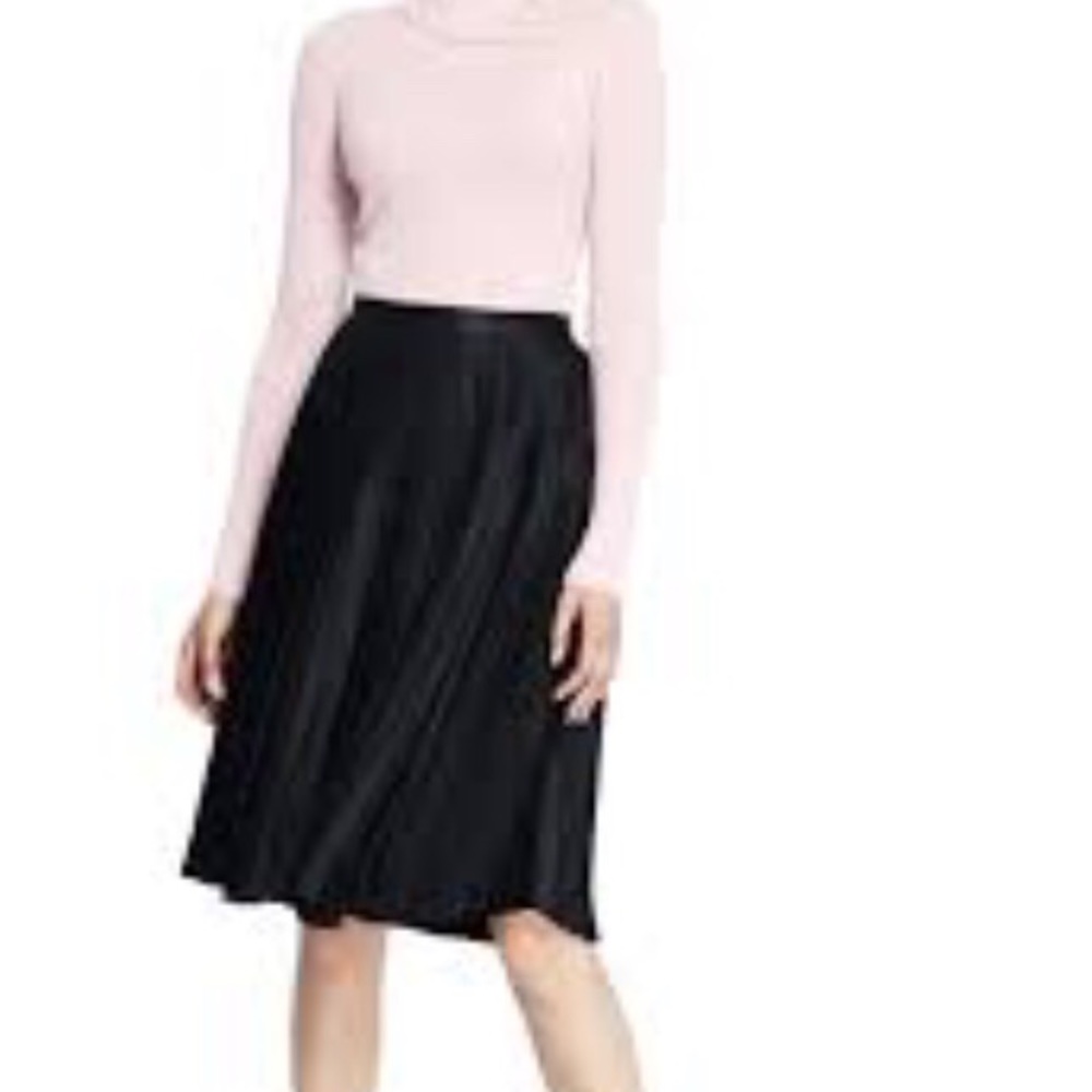 Canvas by Lands’ End Pleated Blk Midi Skirt BNWOT